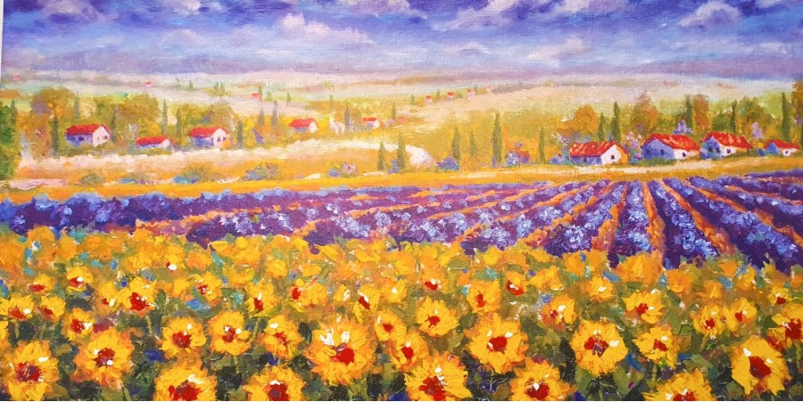 Sunflowers and Lavenders