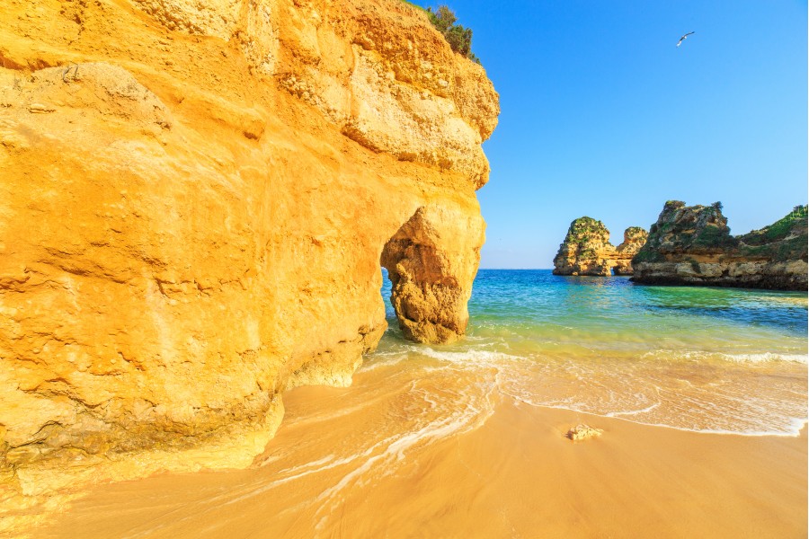A view of a wonderful beach in Algarve region, Portugal