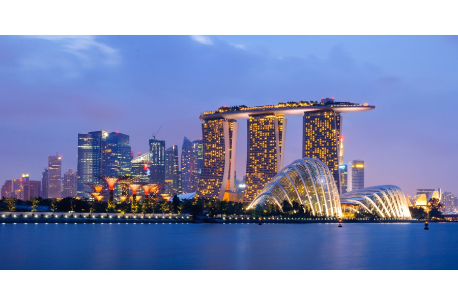Singapore Night Skyline 